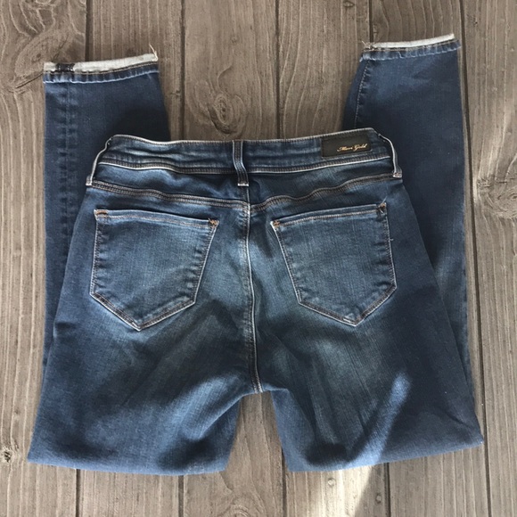 Distressed High Rise Boyfriend Jeans Ripped Denim - Picture 7 of 8